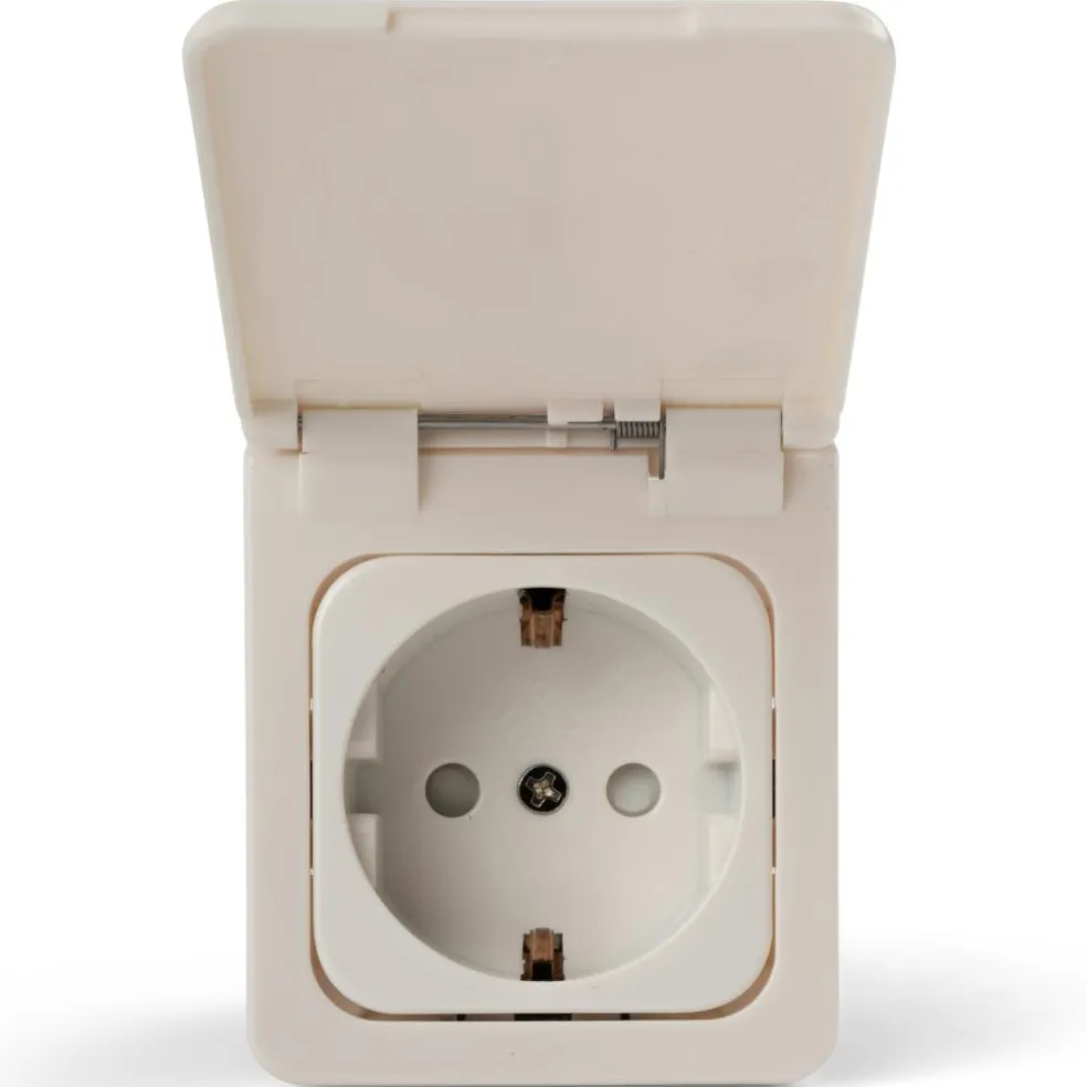 Haba C-line wandcontactdoos met klep wit