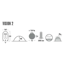 High Peak  Vision 2 pop up tent black