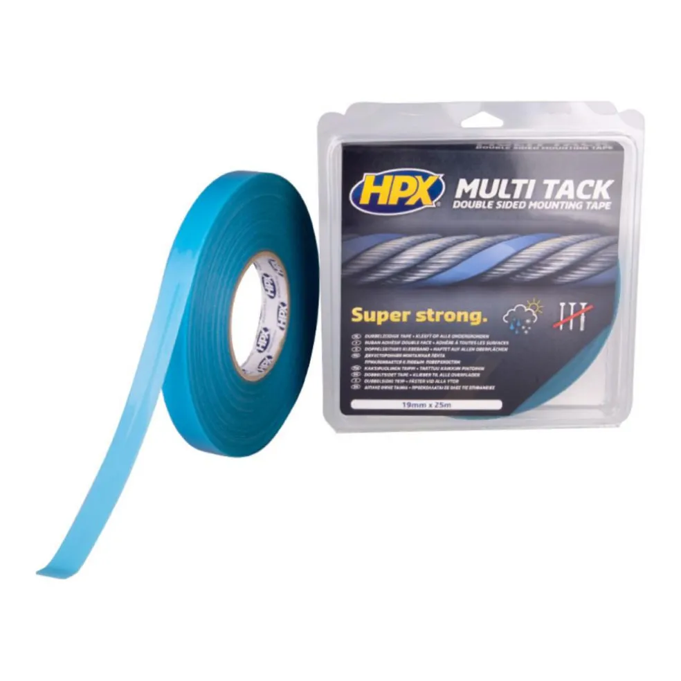 HPX Multi-Tack dubbelzijdige tape 19 mm x 25 meter