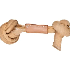 HuggleHounds Huggle-Hide Natural leather Knotted Bone Small hondenspeelgoed