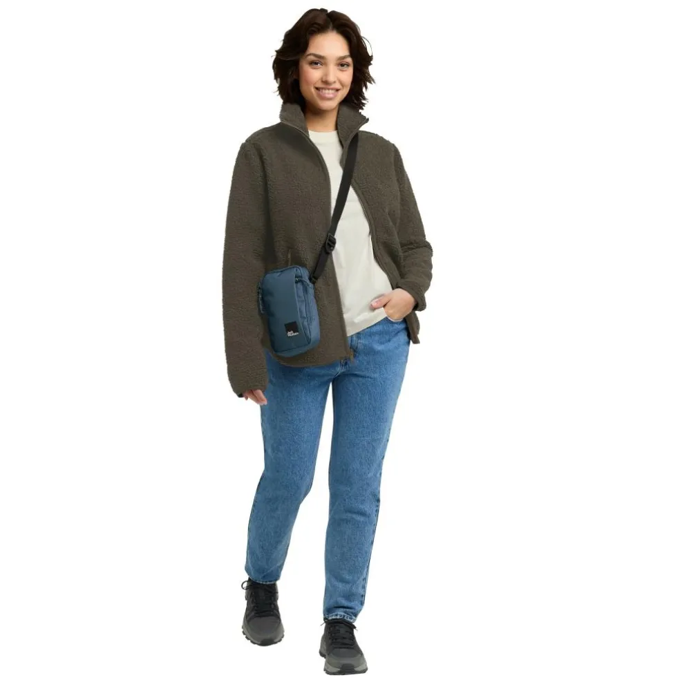 Jack Wolfskin High Curl fleece vest dames obsidian moss