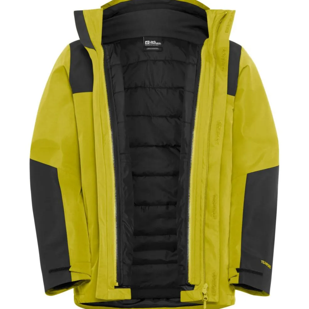 Jack Wolfskin Jasper 3-in-1 outdoor jack heren chartreuse