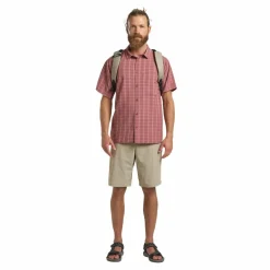 Jack Wolfskin Meseta overhemd heren check dark rust