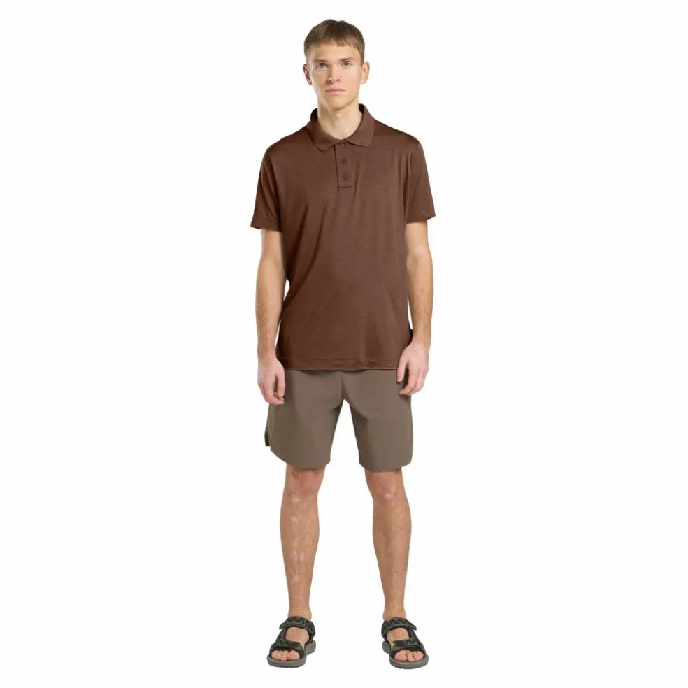 Jack Wolfskin Travel polo heren dark rust heather