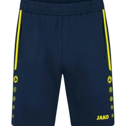 Jako Allround voetbalbroekje marine fluogeel