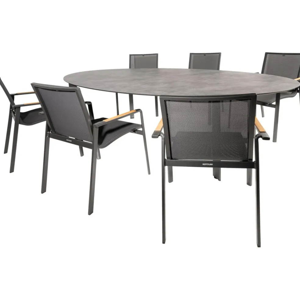 Kettler HPL Edge 240 Diamond 6 dining tuinset antraciet
