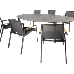 Kettler HPL Edge 240 Diamond 6 dining tuinset antraciet