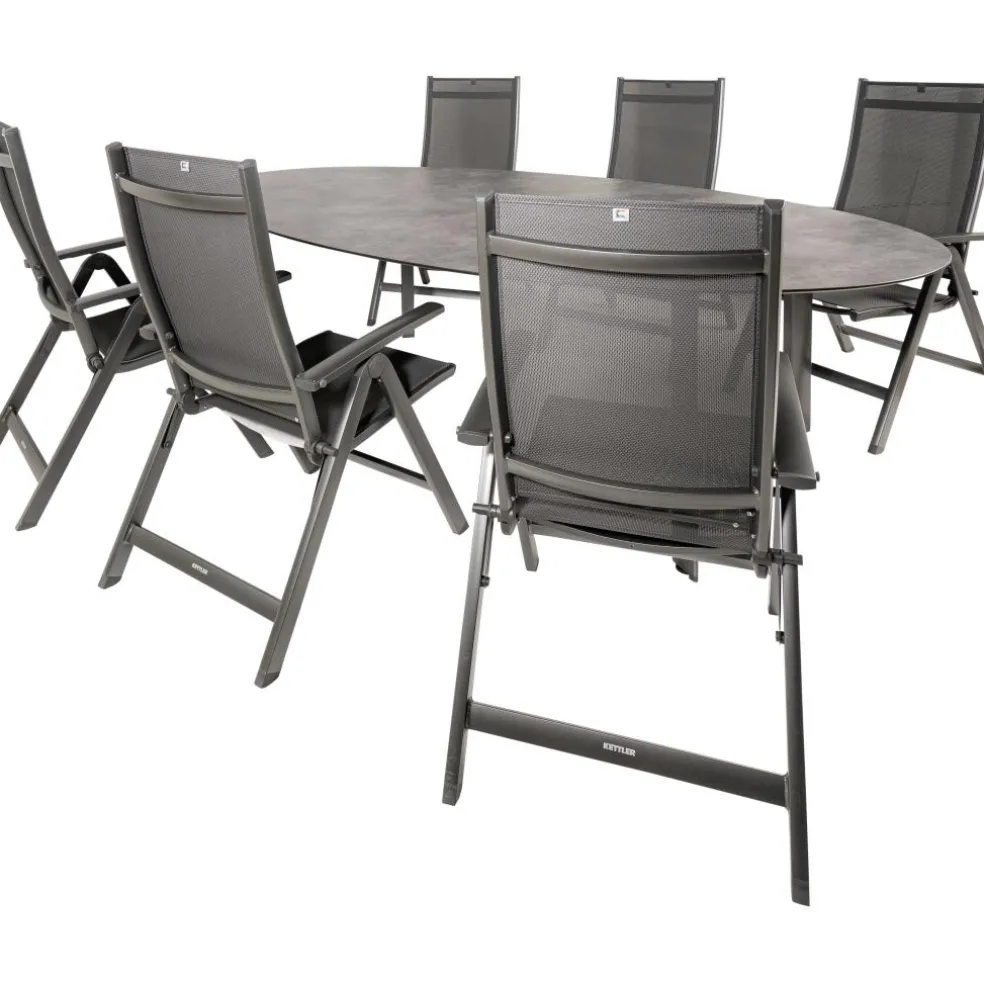 Kettler HPL Edge 240 Easy 6 verstelbaar tuinset antraciet