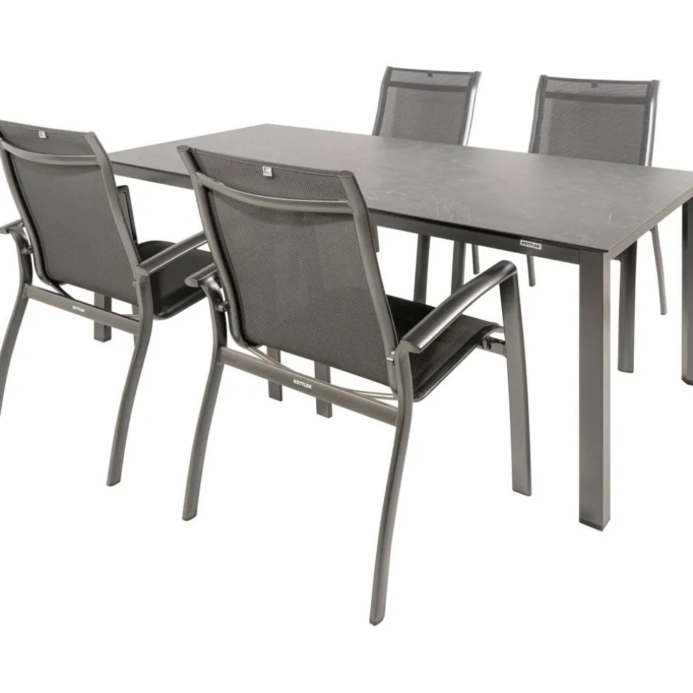 Kettler HPL 180 Legato 4 dining tuinset jura antraciet
