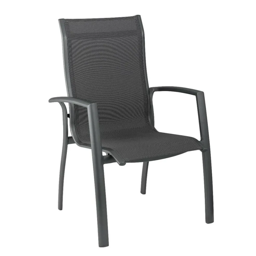 Kettler Legato Curve stapelbare tuinstoel antraciet