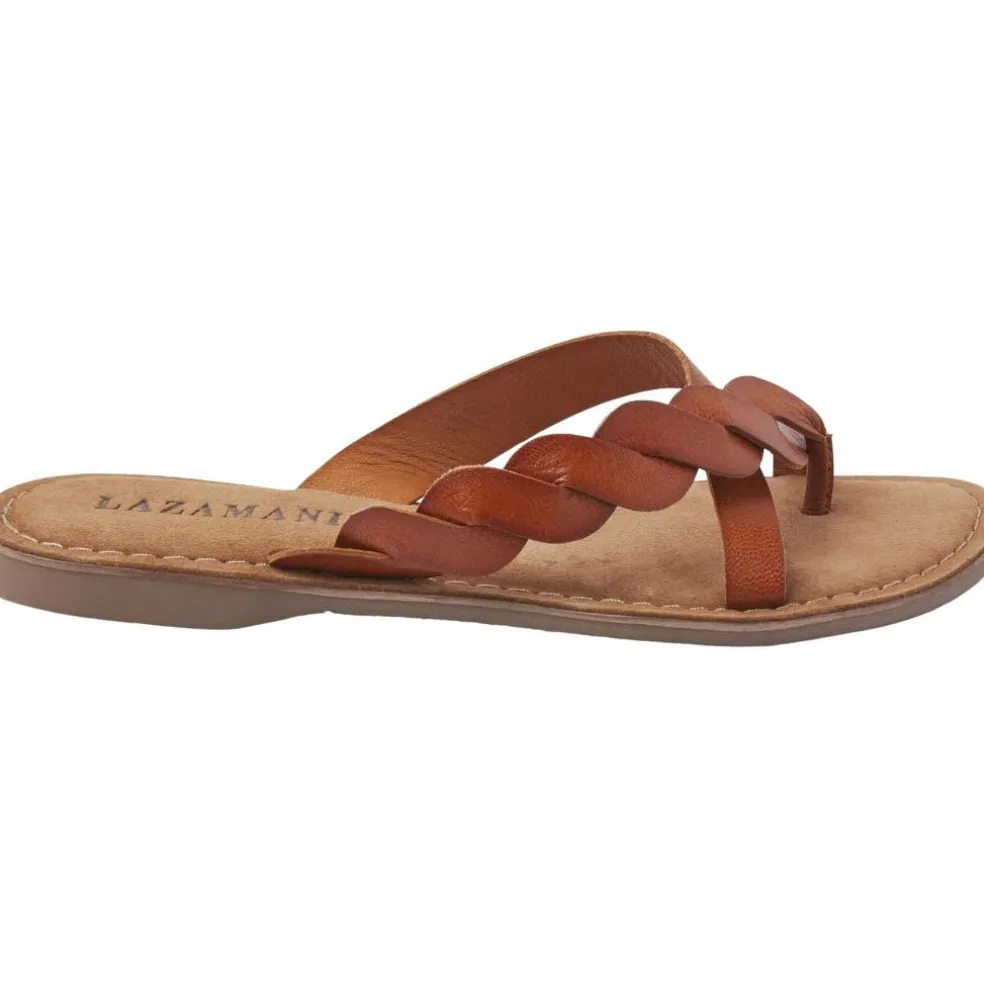 Lazamani Ava slippers dames tan
