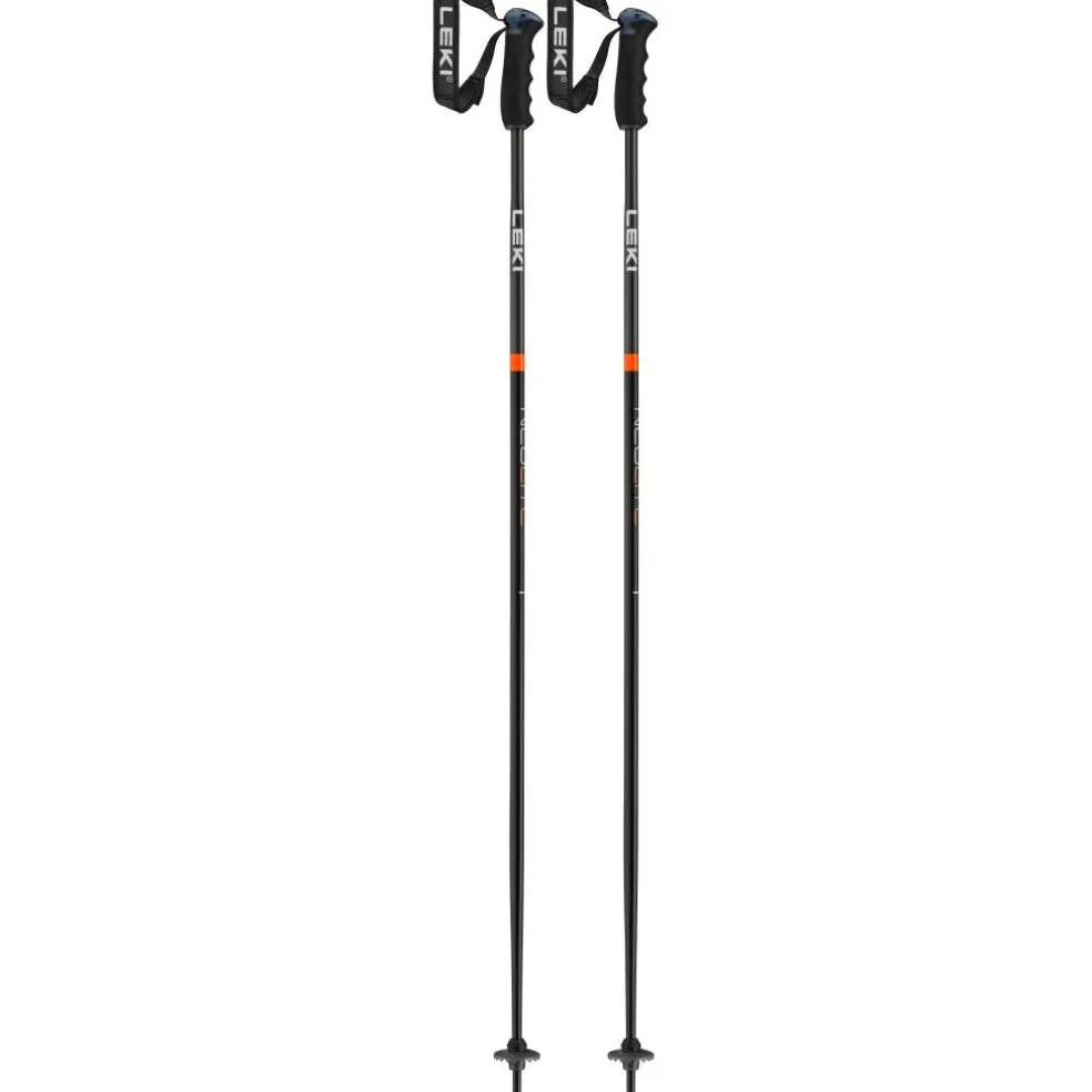 Leki Neolite Airfoil skistokken black dark anthracite neon orange