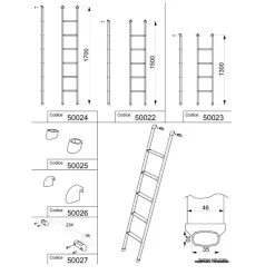 Lippert Titta aluminium ladder 130 x 28 cm
