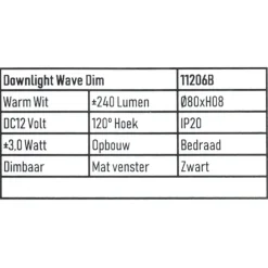 Marine LED  Wave opbouw spot zwart