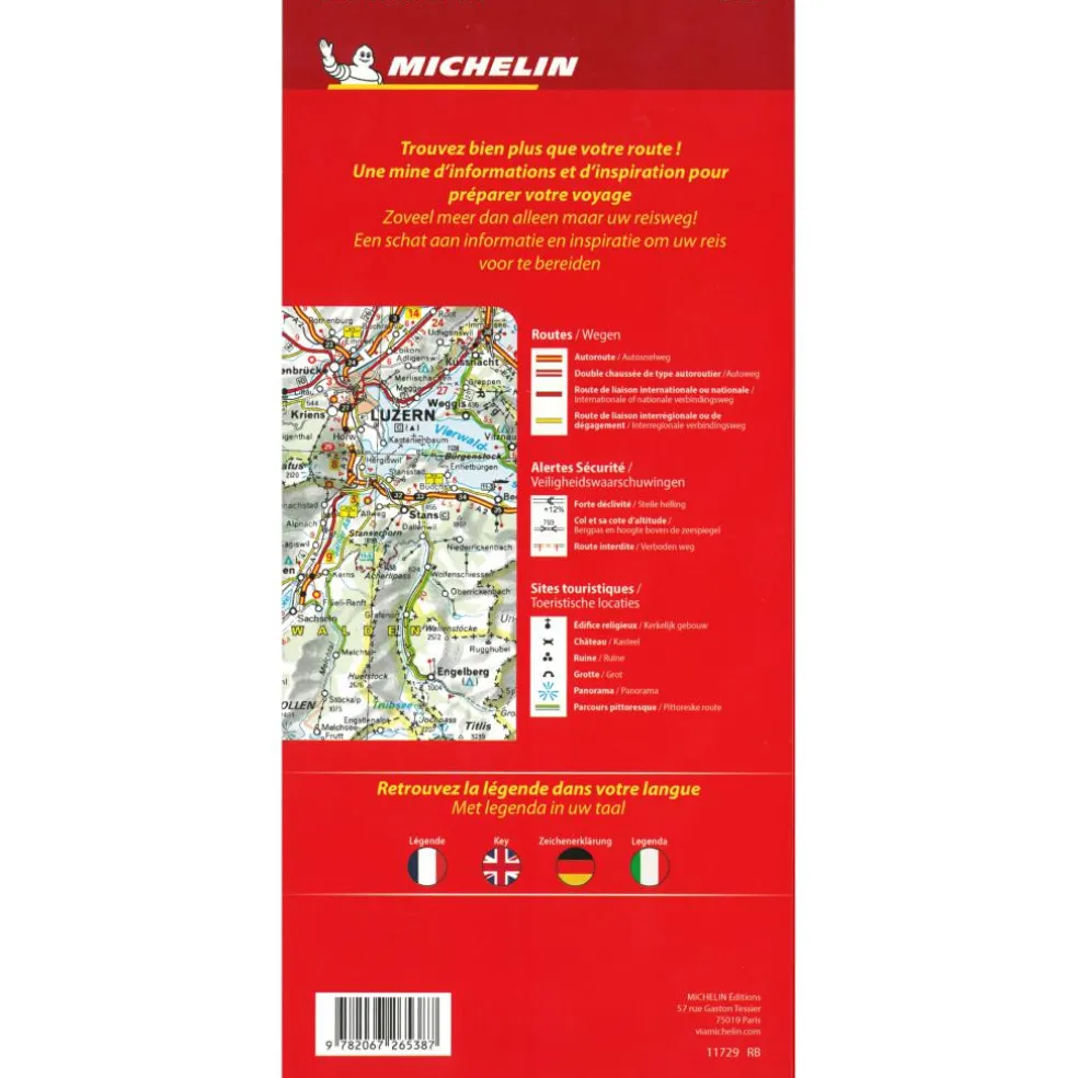 Michelin 729 Zwitserland wegenkaart 2025