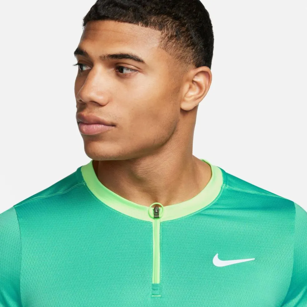 Nike Court Dri-FIT Advantage tennisshirt heren washed teal lime blast white