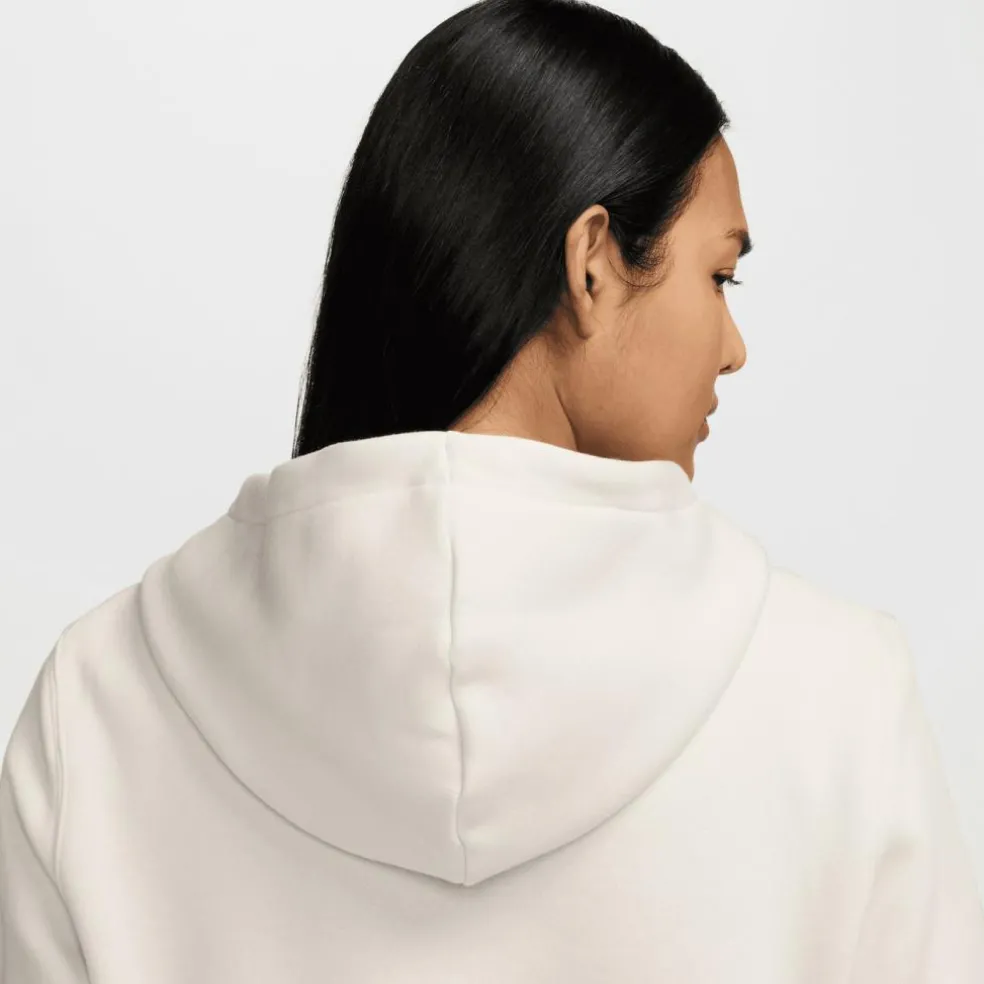 Nike Sportswear Phoenix Fleece Logo hoodie dames light orewood brown white armor