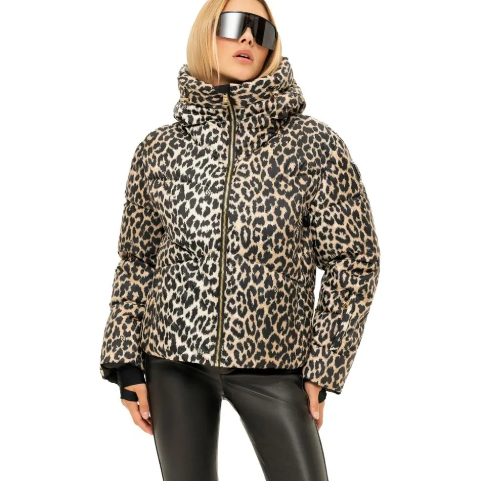 NIKKIE Newport Leopard winterjas dames hummus