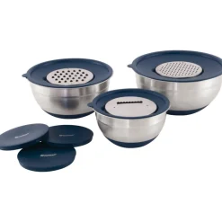Outwell Chef kommenset met deksels en raspen silver