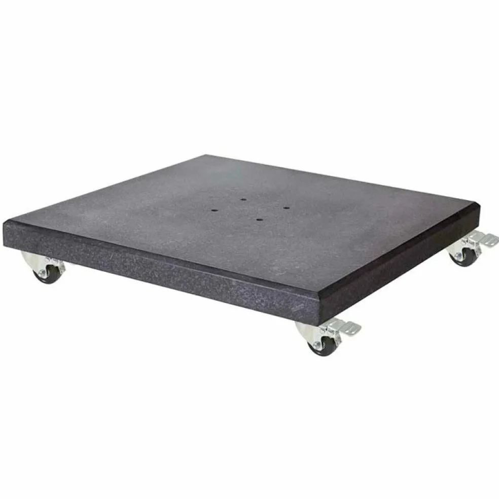 Platinum Modena parasolvoet met wielen zwart