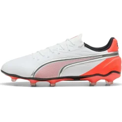 Puma King Match FG - AG voetbalschoenen PUMA white PUMA silver glowing red