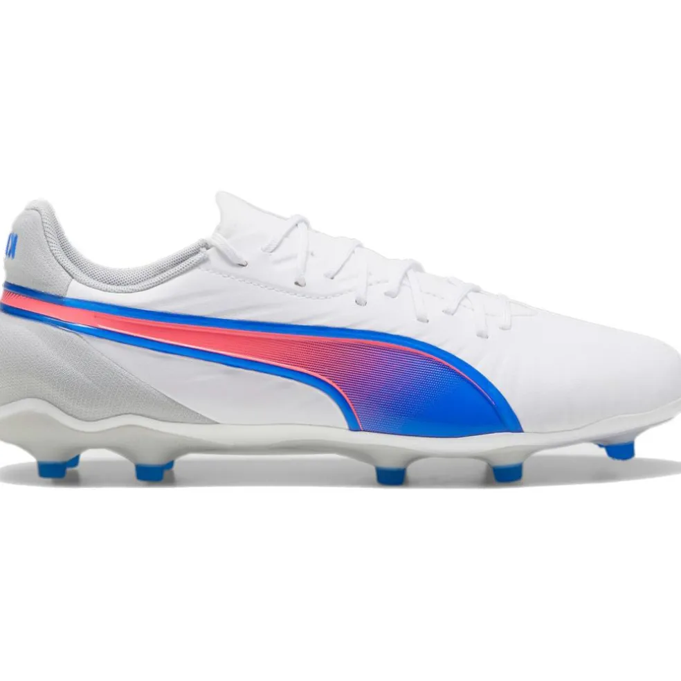 Puma KING MATCH FG AG voetbalschoenen heren PUMA white bluemazing flat light grey