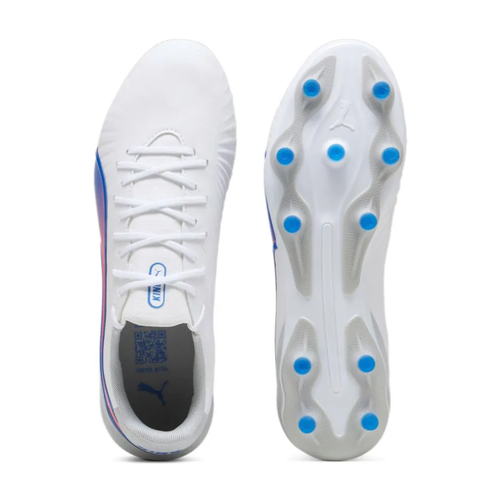 Puma KING MATCH FG AG voetbalschoenen heren PUMA white bluemazing flat light grey