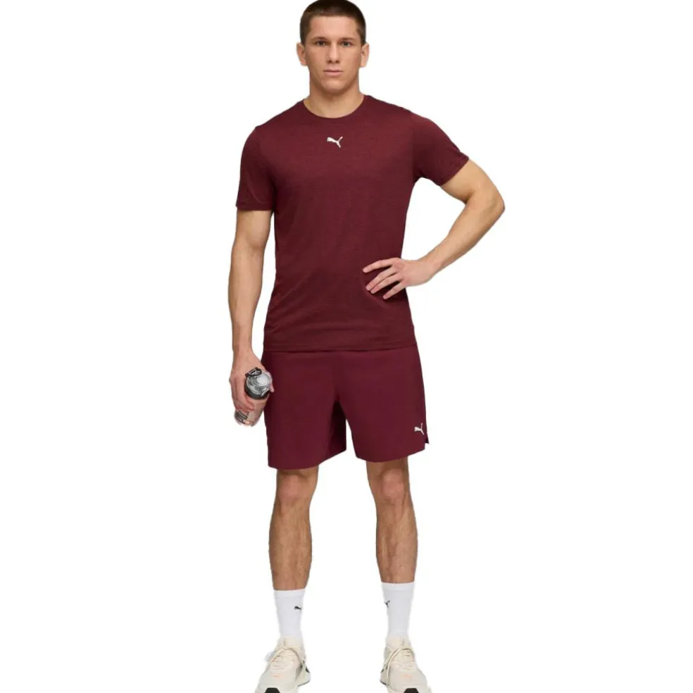 Puma TAD ESSENTIALS shirt heren ruby shimmer heather