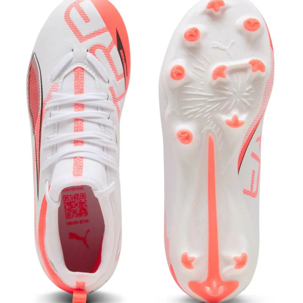 Puma ULTRA 5 MATCH FG AG voetbalschoenen junior PUMA white PUMA black glowing red