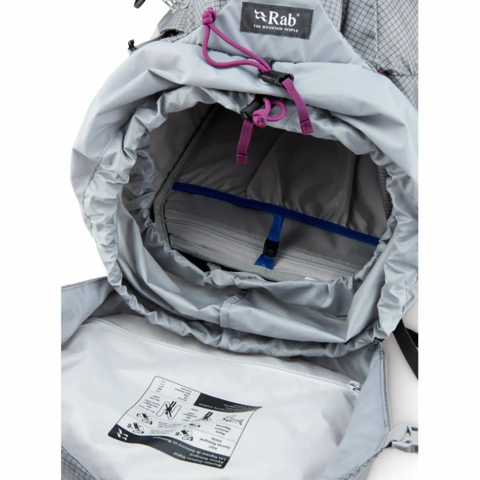 Rab Hyperon ND backpack 65 liter dames dark pewter anthracite