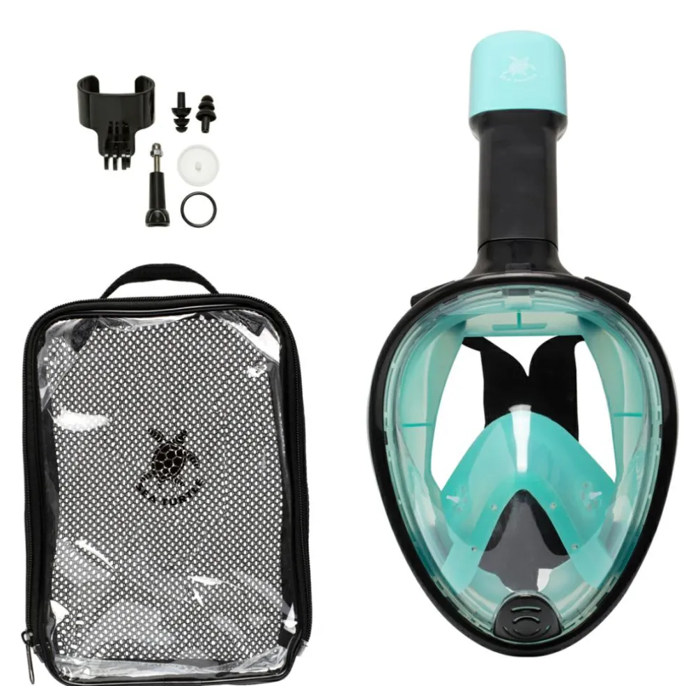 Sea Turtle snorkelmasker black turquoise - S - M