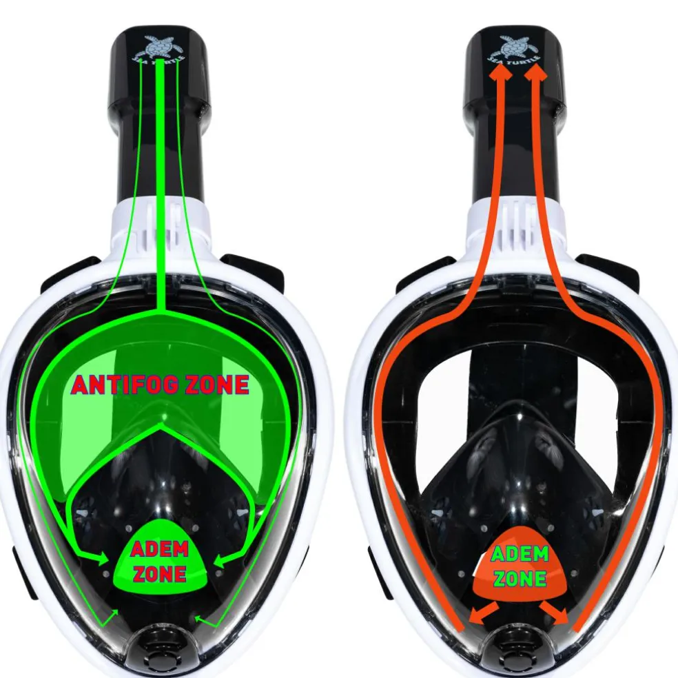 Sea Turtle snorkelmasker white black - S - M