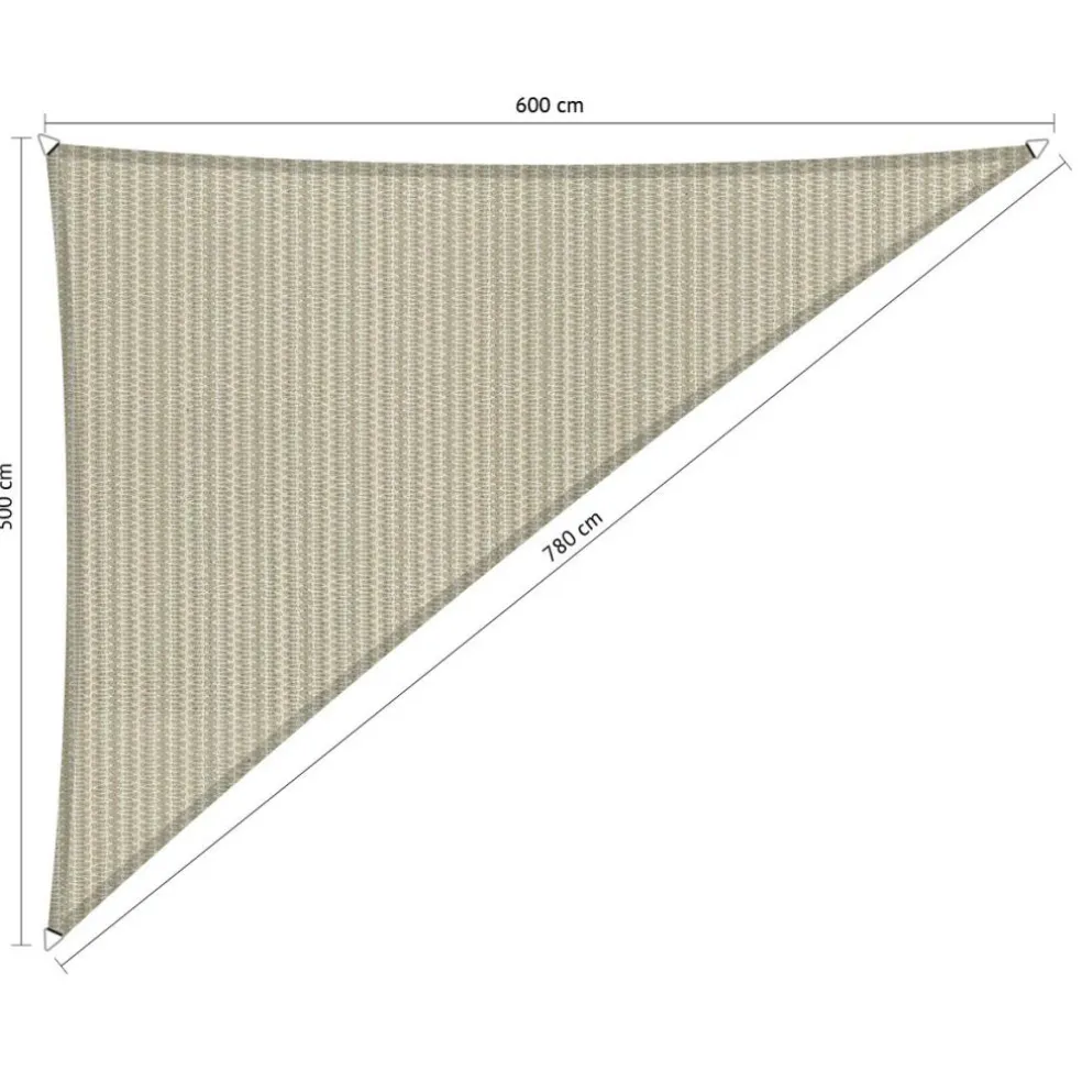 Shadow Comfort Driehoek schaduwdoek 500 x 600 x 780 cm sahara sand