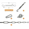 Shadow Comfort  Driehoek schaduwdoek M8 RVS bevestiging set