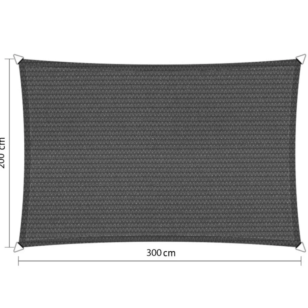 Shadow Comfort Rechthoek schaduwdoek 200 x 300 cm cool grey