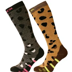 Sinner Animal skisokken dames brown black 2-pack - EU 42 - 44