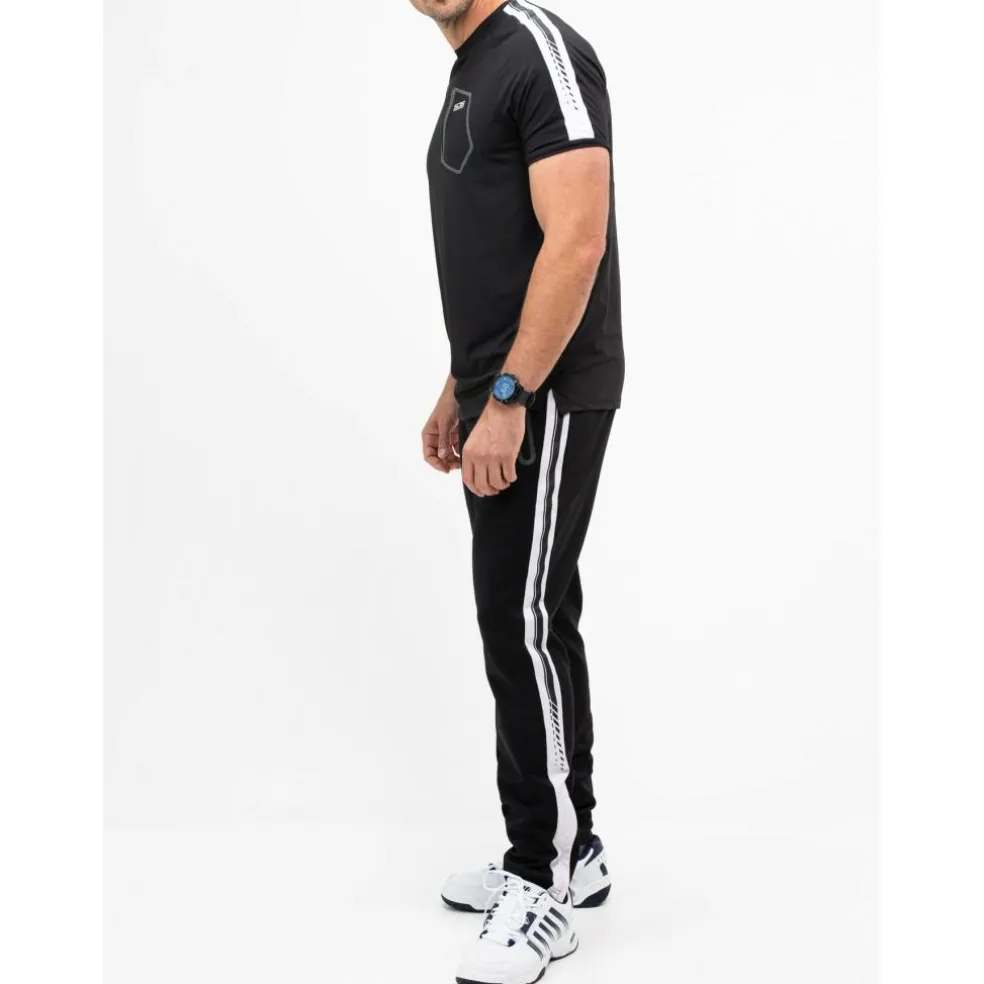 Sjeng Sports Sinclair tennisshirt heren black melange