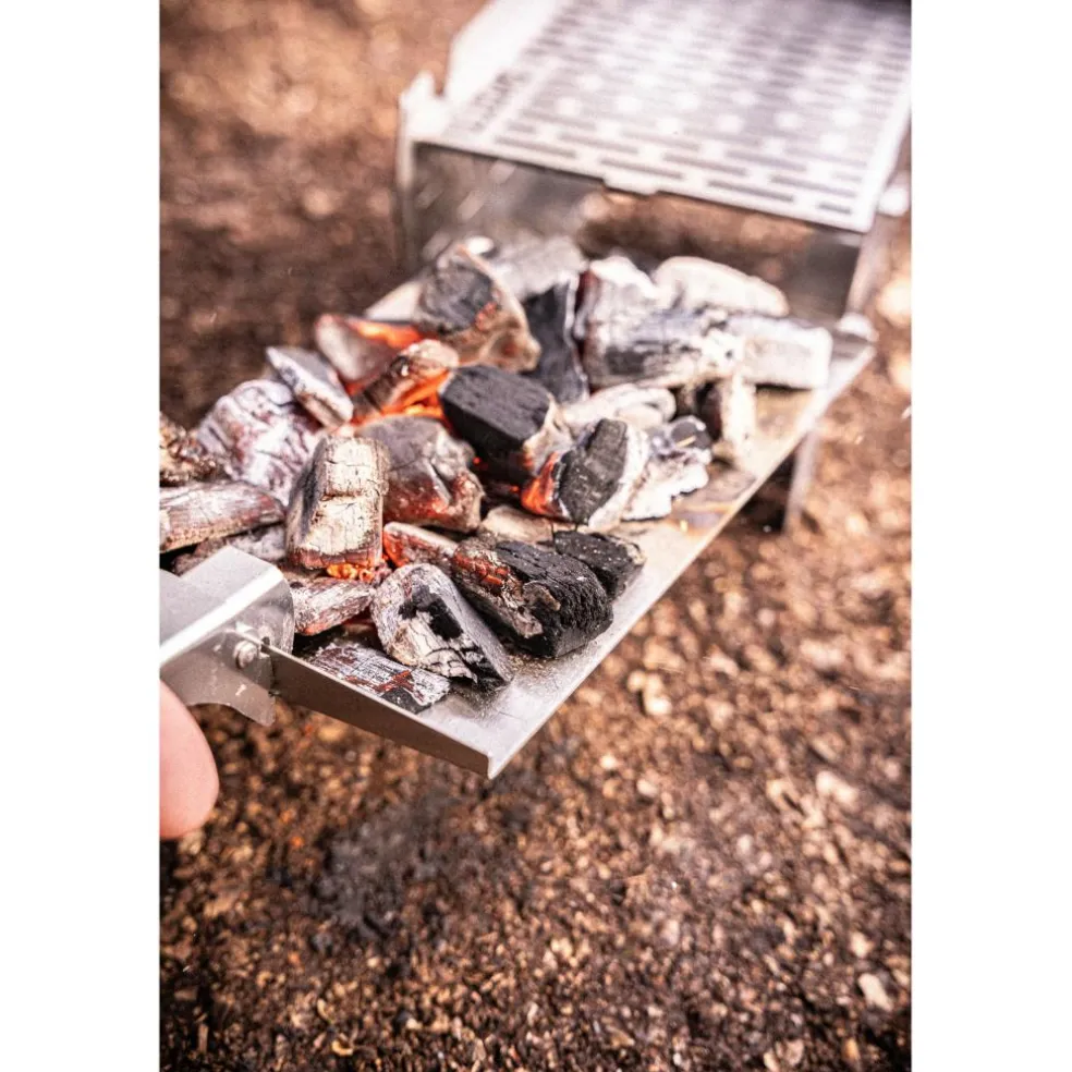SKOTTI Mini Grill houtskoolbarbecue silver