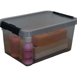 Sunware Comfort Line opbergbox 6 liter transparant  grijs zwart