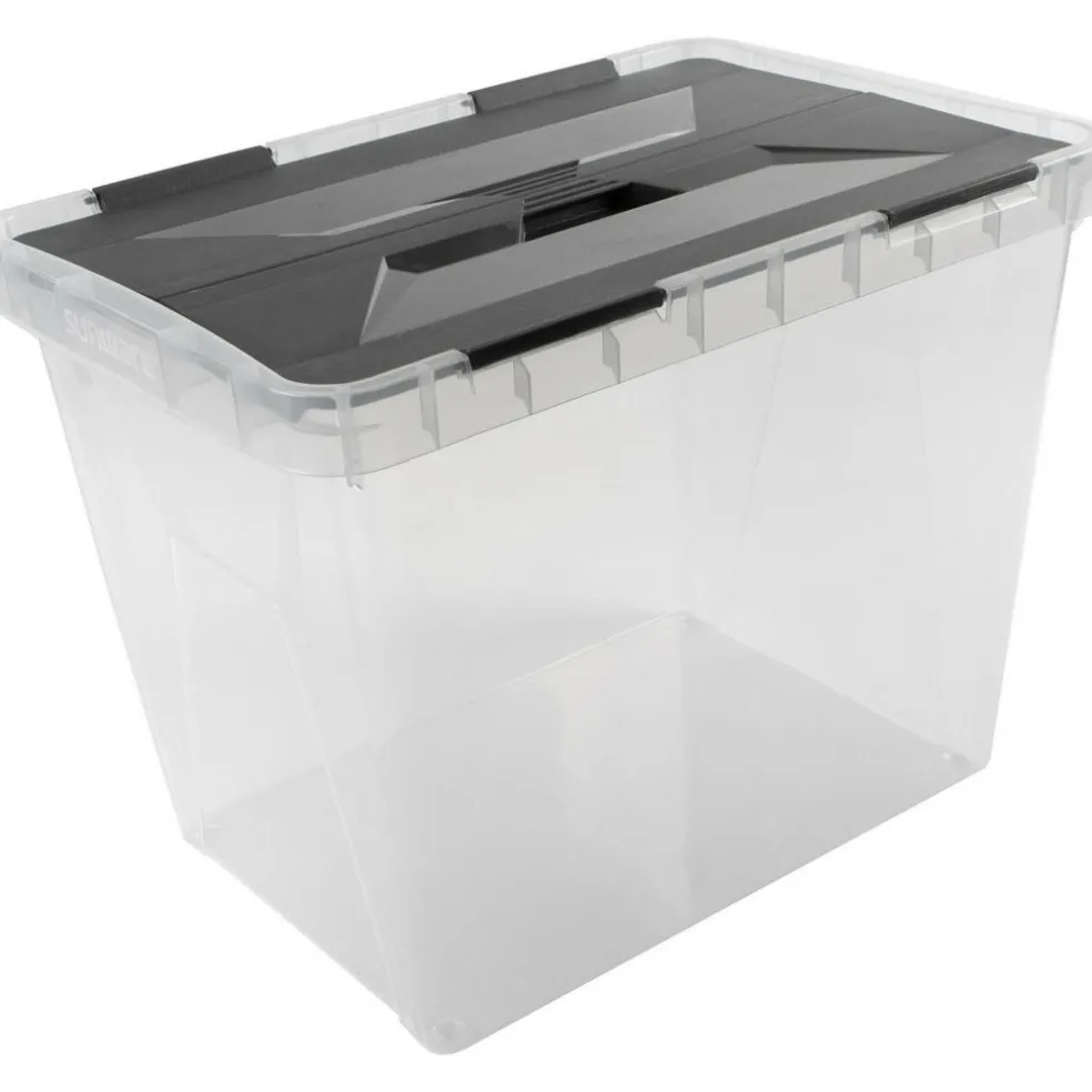 Sunware Onyx opbergbox 25 liter transparant antraciet