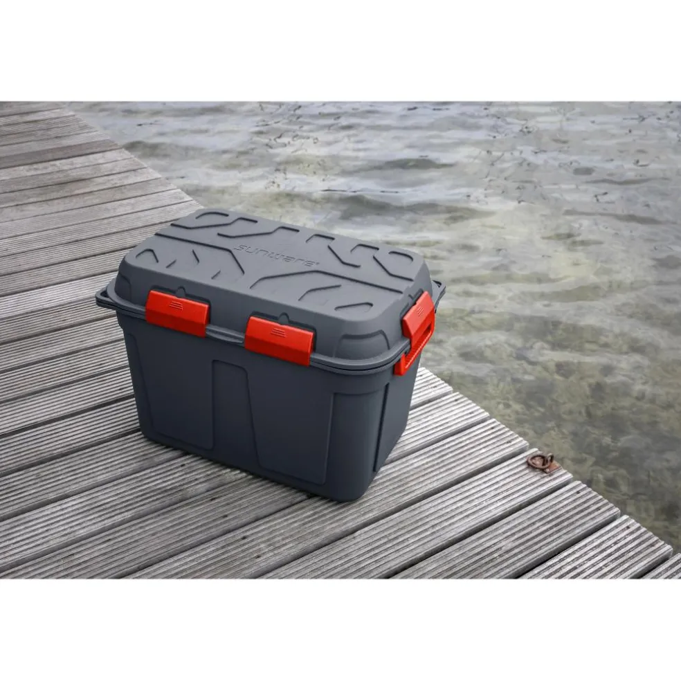 Sunware Q-line opbergbox 160 liter antraciet rood