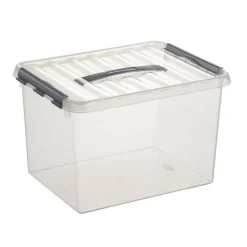 Sunware Q-Line opbergbox 22 liter transparant metaal