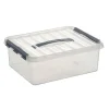 Sunware Q-Line opbergbox 12 liter transparant metaal