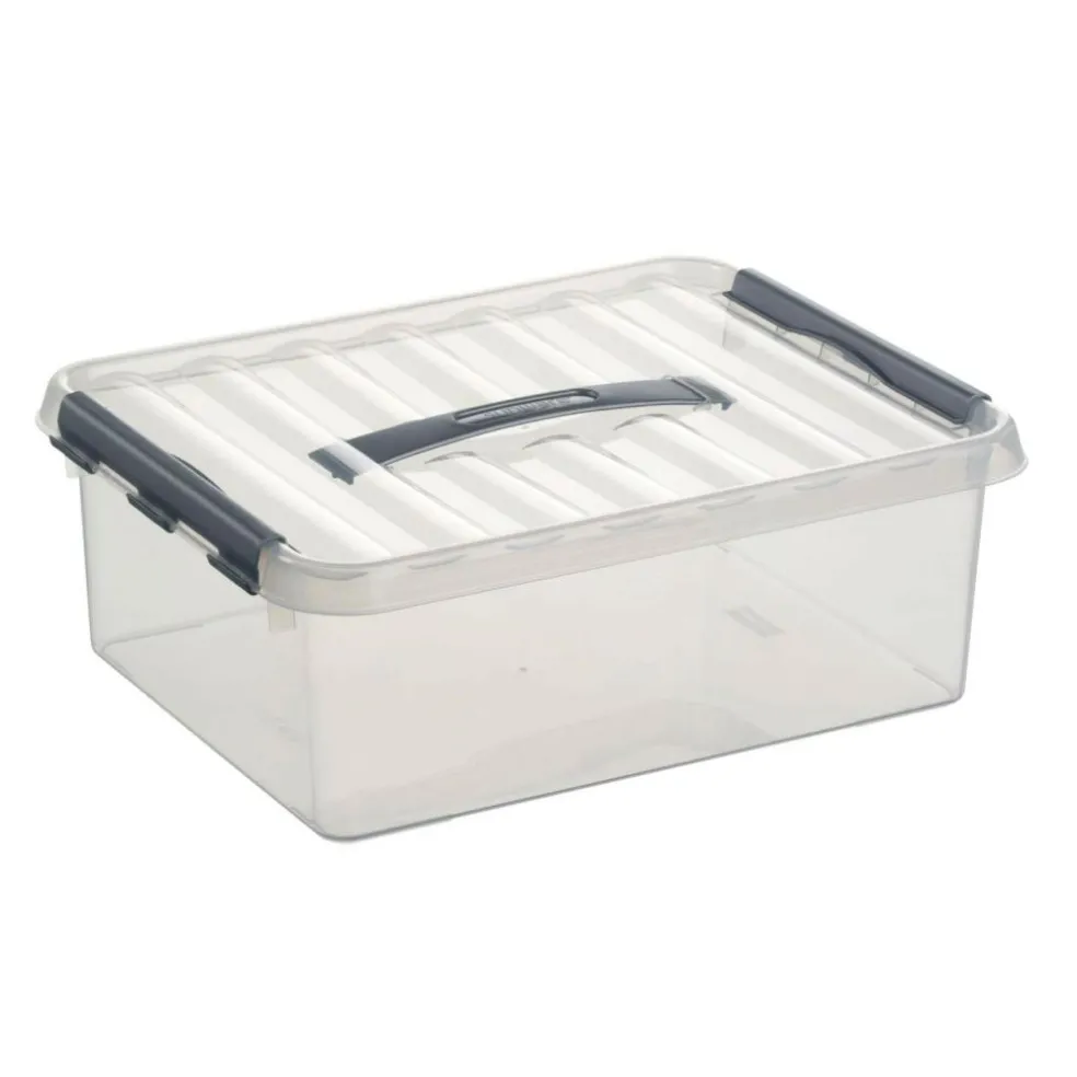 Sunware Q-Line opbergbox 12 liter transparant metaal