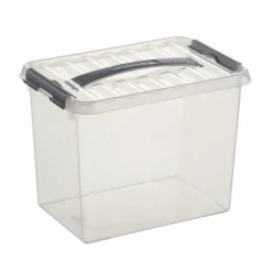 Sunware Q-Line opbergbox 25 liter transparant metaal