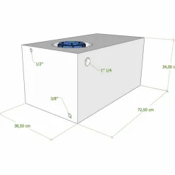 Vecam Watertank 95 liter 73 x 39 x 34 cm wit
