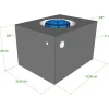 Vecam Watertank 34 liter 41 x 32 x 27 cm zwart