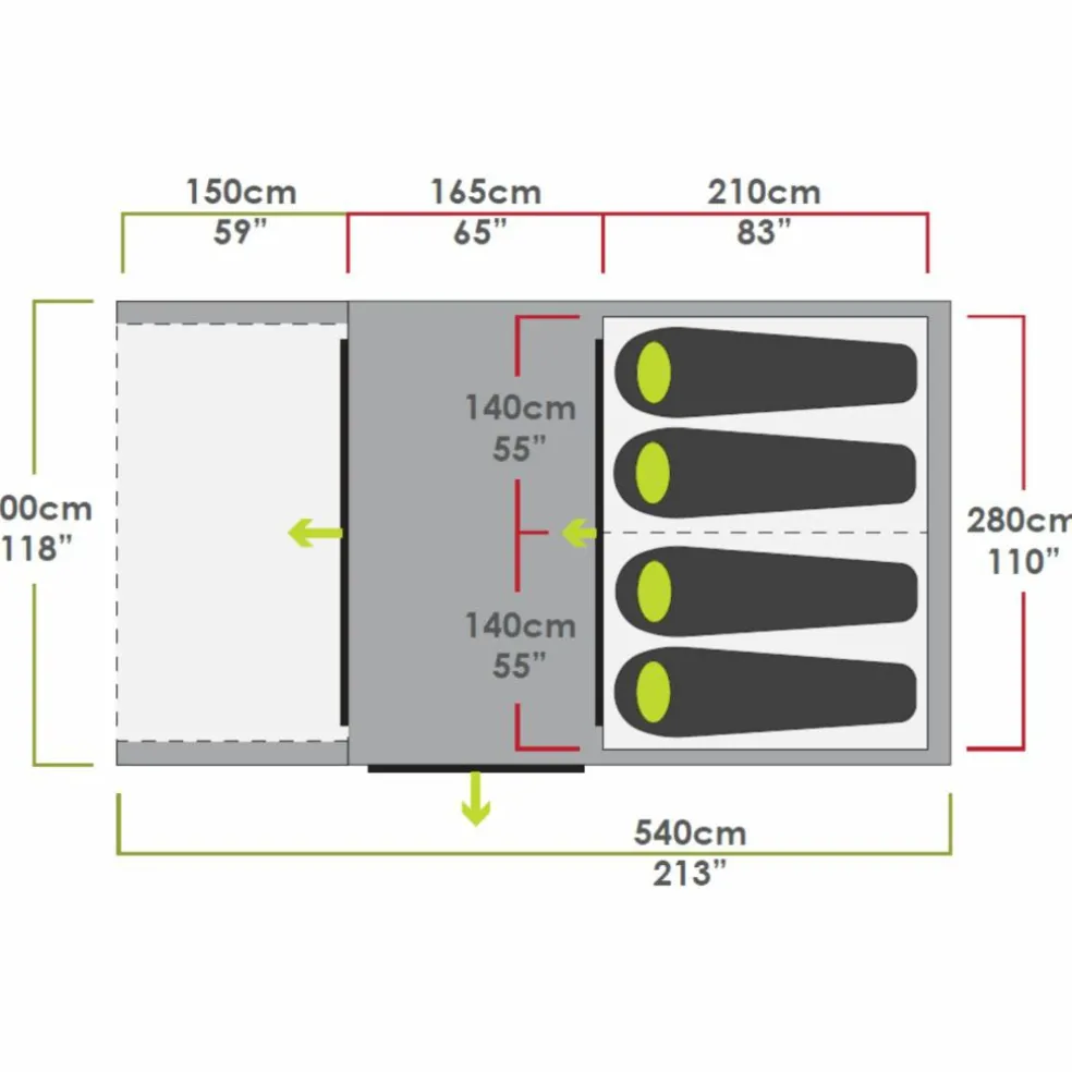 Zempire EVO TM V2 opblaasbare tent green